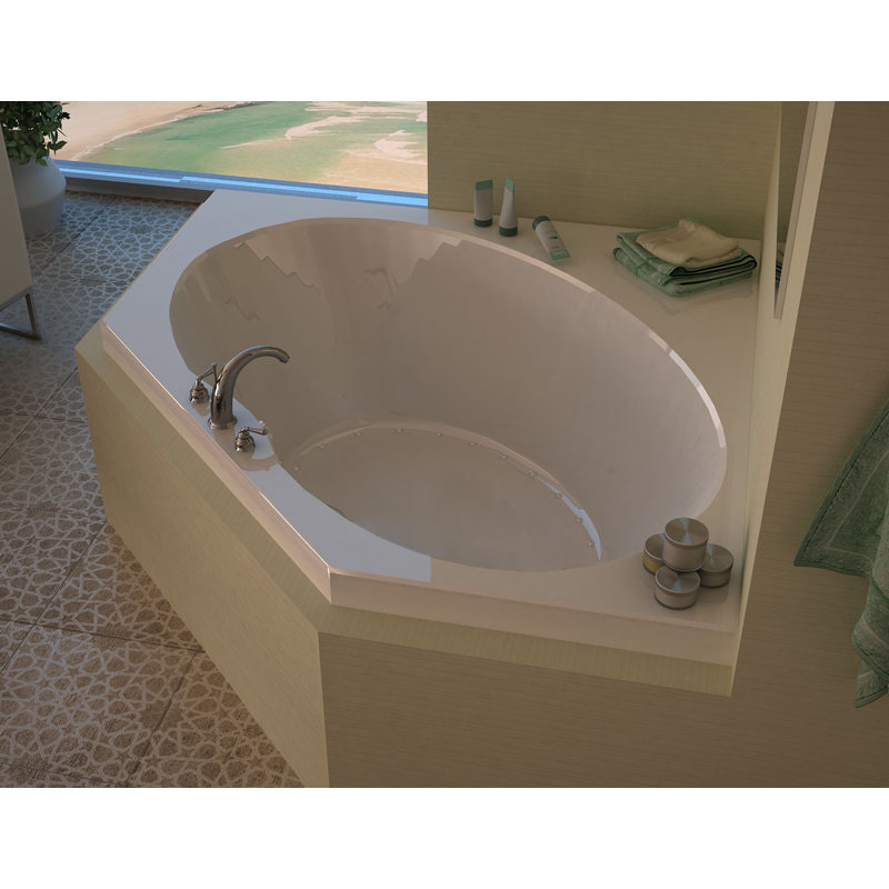 Spa Escapes Tortola 58" x 58" Corner Air/Whirlpool Jetted Bathtub with